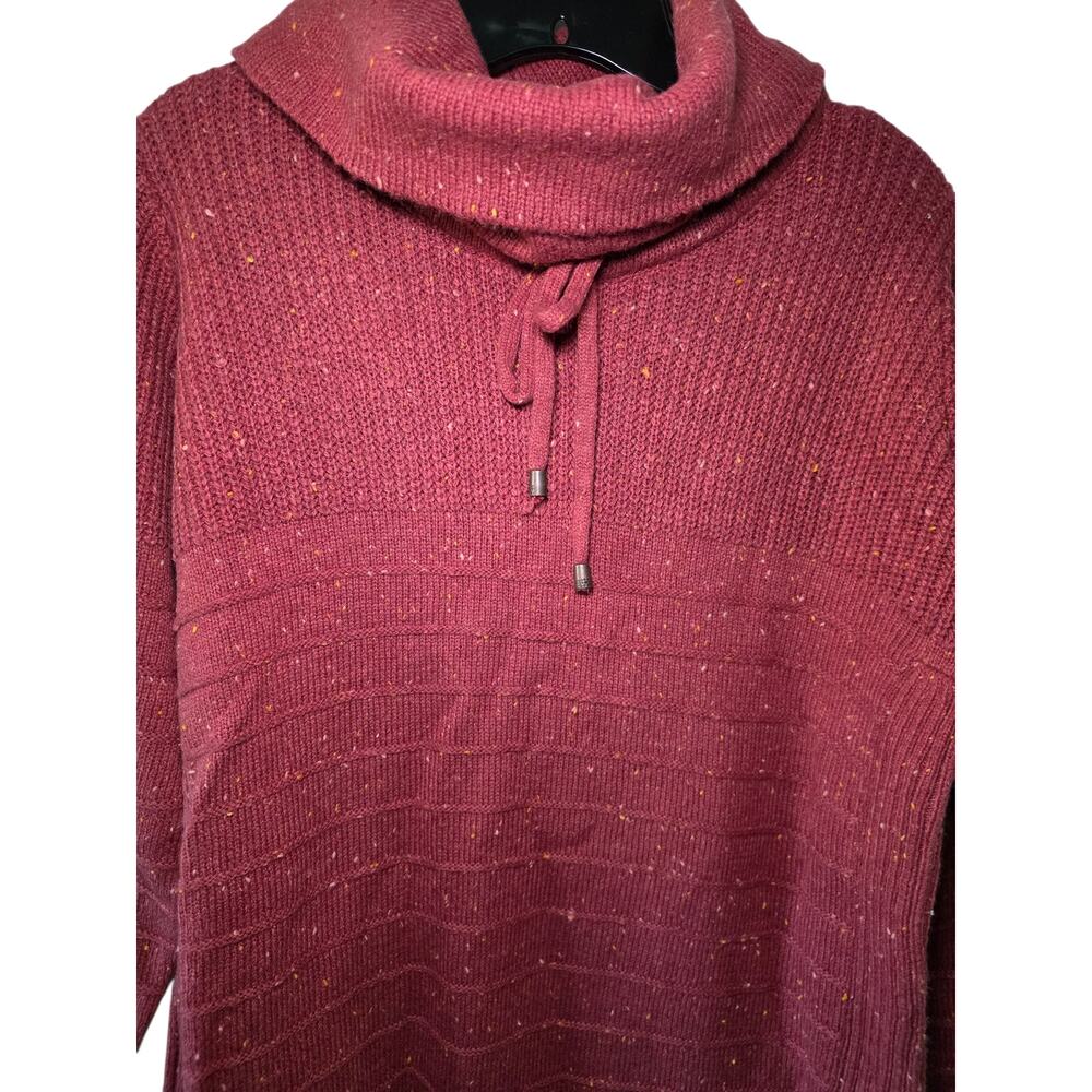 Country Rose Burgundy Speckled Knit Turtleneck Pullover Sweater Size M - Picture 5 of 11